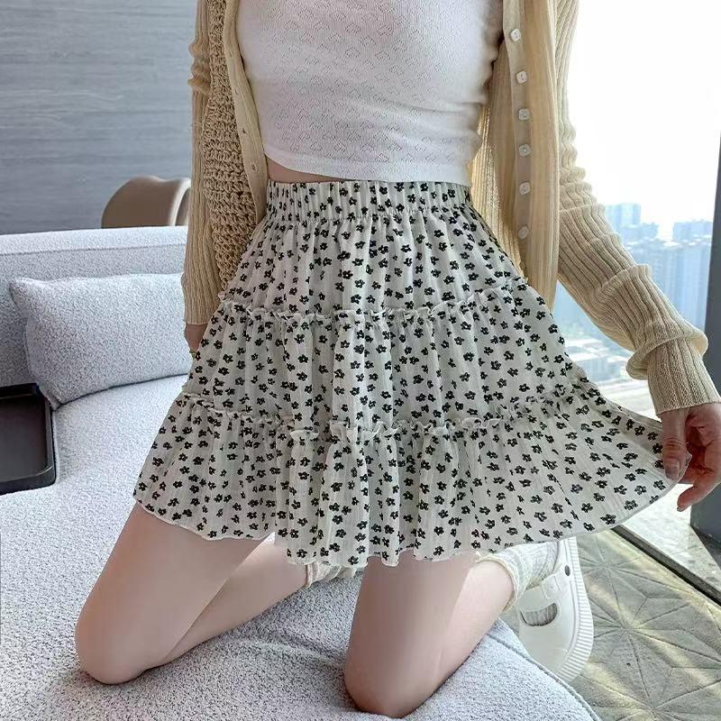 

Women s Plus Size Black Floral A-line Midi Skirt - Slimming Petite Summer Wear XS