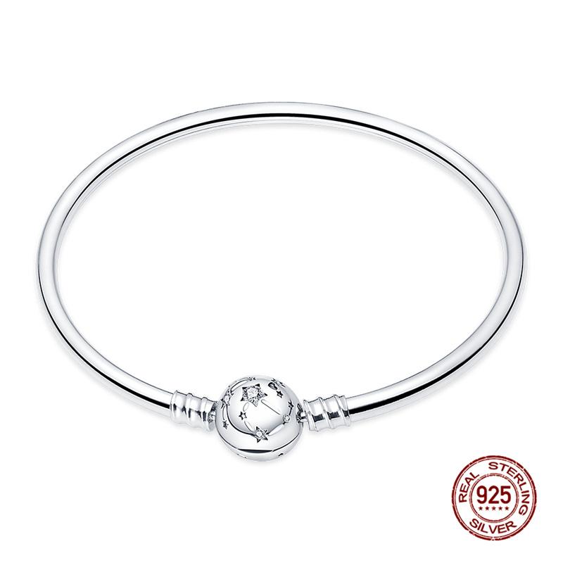 

Original 925 Silver Galaxy Star Bracelet Heart Charm Bead Jewelry Gift For Women 17cm