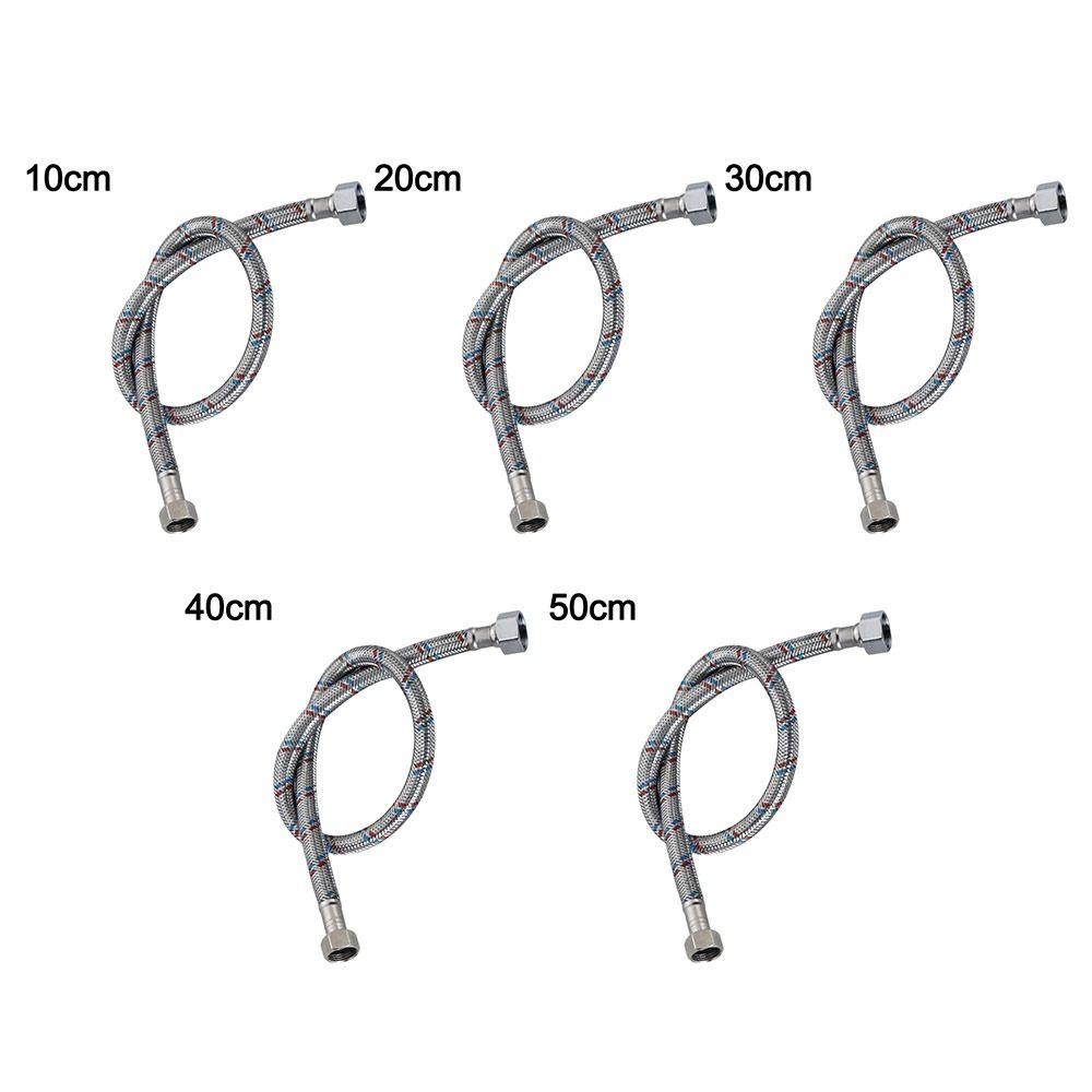 304 Stainless Steel Cold and Hot Water Inlet Pipe Anti-Aging Dual Head Tube High Pressure Water Supply Tube Faucet Connector