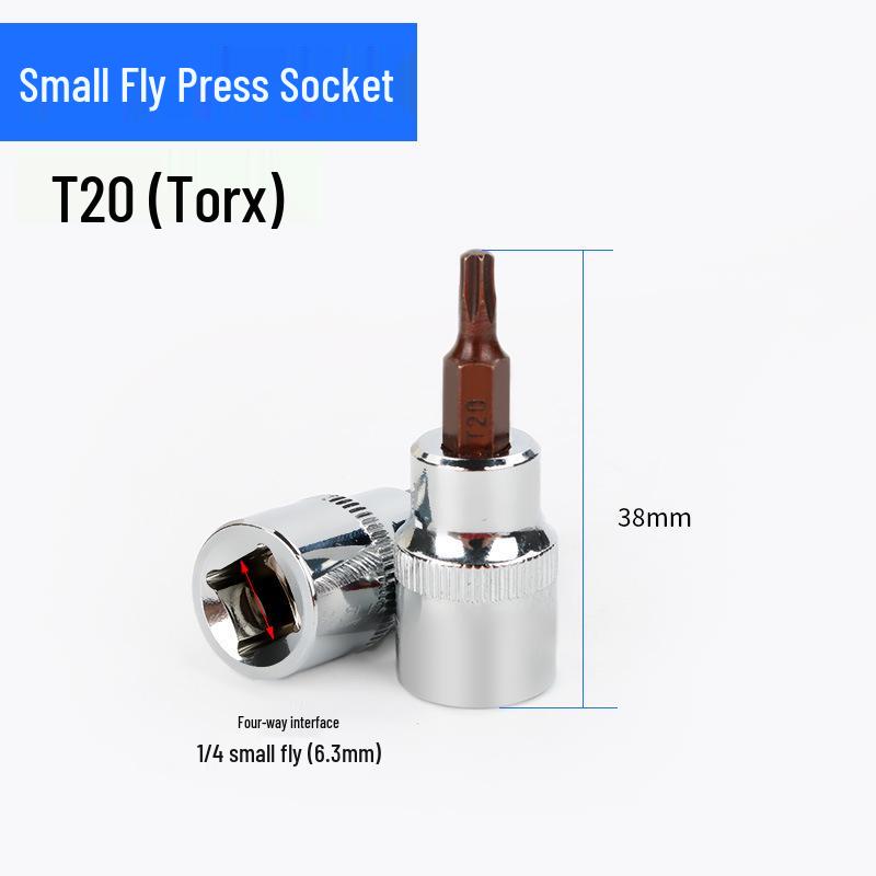 Screwdriver Socket Set: 1/4 Inch (6.3mm) Hex, Cross, Slotted, Pozi, Torx Bits