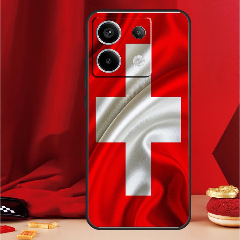 Switzerland Swiss Flag Case For Xiaomi Redmi Note 9 10 11 12 13 Pro Plus 9S 10S 11S 12S Redmi 12 10C 9C 13C Coque