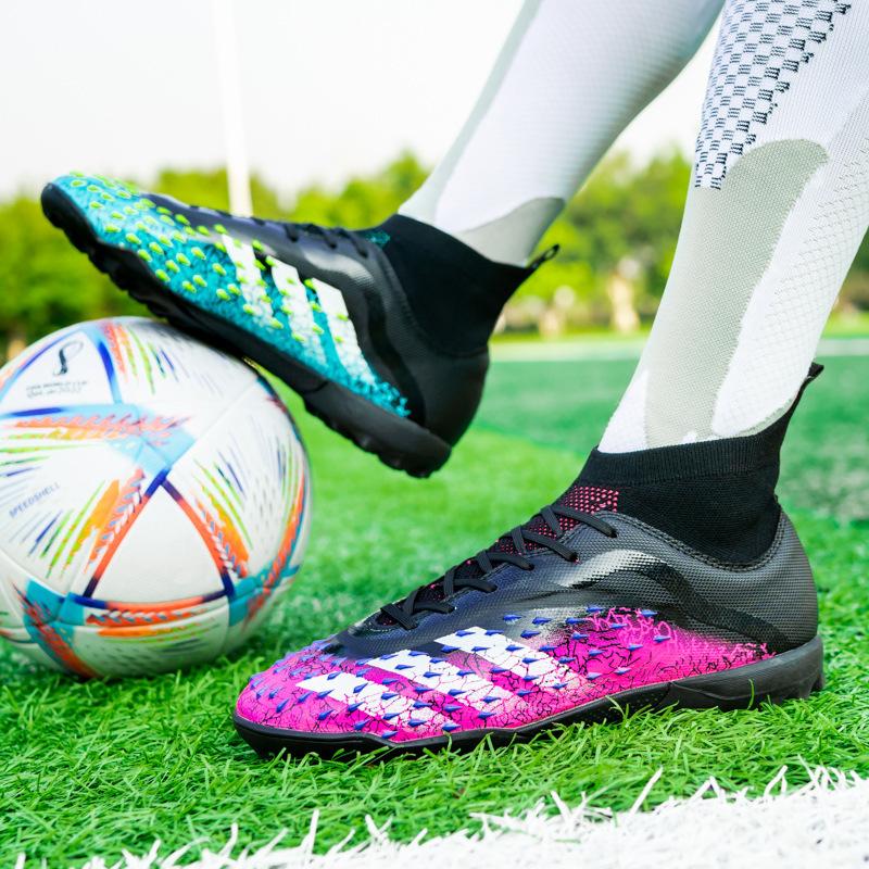 X23-2 High Top Soccer Cleats Men Women Kids Ag Long Studs Tf Broken Studs Artificial Grass Training Shoes Plus Size