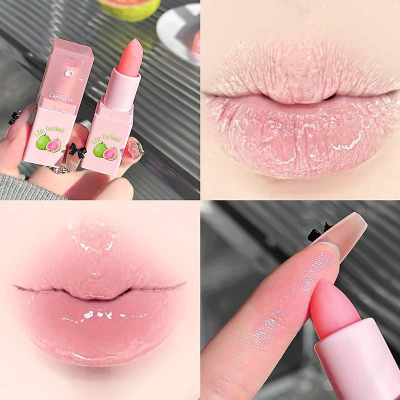 CAPPUVINI Red Heart Guava Lip Balm Set - Moisturizes Without Drying, Reduces Lip Lines.