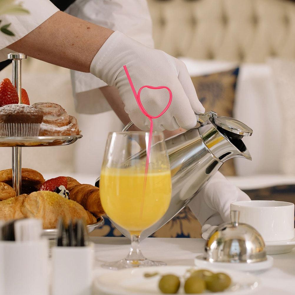 25Pcs Heart Shape Straws Pet Reusable Drinking Straws for Valentine's Day Party Home Bar Cocktail Juice Beverages Premium