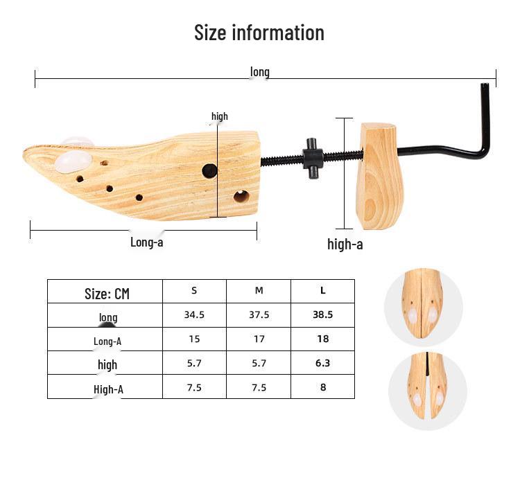 Adjustable Pine Wood Shoe Stretcher for Men & Women - High & Flat Heel