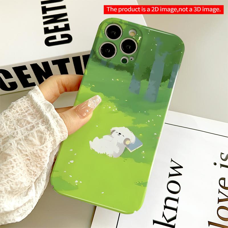 2DFlat Sleeping Puppy in Sunlit Forest All inclusive film hard iPhone case, compatible with iPhone 18 Pro Max 17 16 15 14 13 12 11