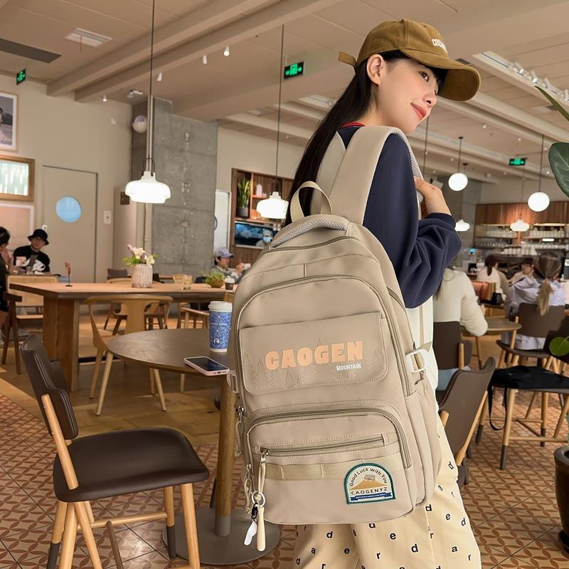 Schoolbag large-capacity backpack, junior high school student schoolbag high value Korean version ins wind backpack campus women's leisure double back