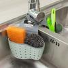 Multi-Function Kitchen Sink Organizer - Adjustable Faucet Hanging Basket For Sponges, Brushes & Towels - Durable Plastic Storage Rack With Drainage