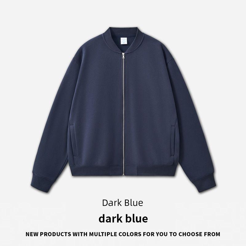 Baseball Collar Jacket for Men, Fleece-Lined, 2025 New Spring and Autumn Youth Trendy American Style Zip-Up Cardigan Sweatshirt for Men