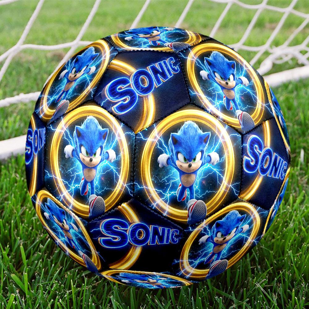 1pc Sonic the Hedgehog Soccer Ball Size 5 Indoor Soccer Ball Fashion Colorful Backyard Game - Great For Sports Fans Gift HE42