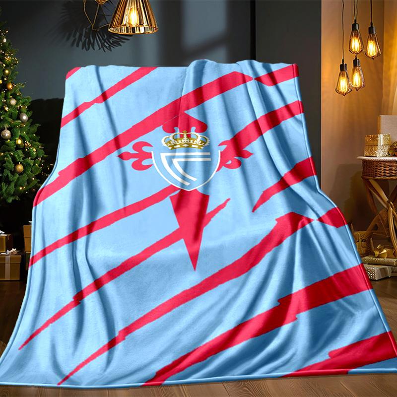 Celta Vigo Wappen Design Decke Outdoor Flanelldecke für Camping, Wandern, Gartenpartys, Picknick-Zubehör, Geschenk für Familie und Freunde