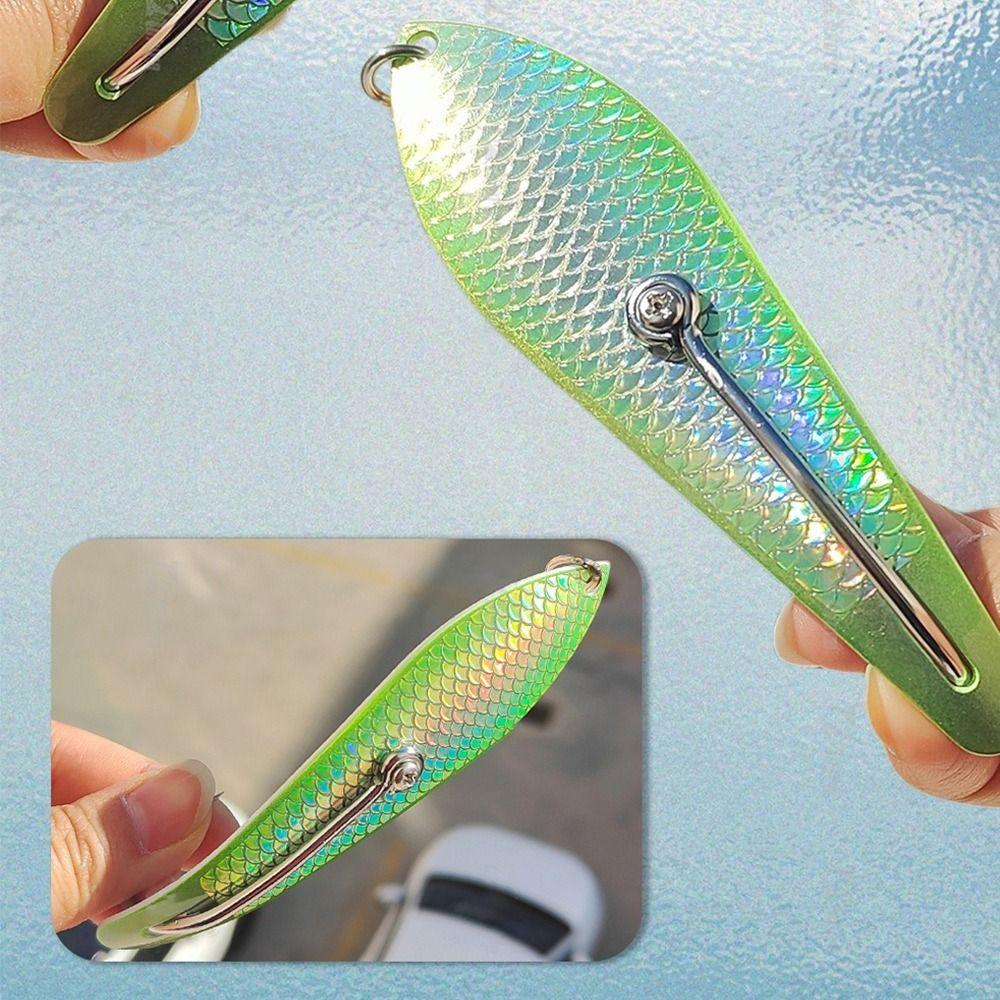 4.06 Inch Fishing Bait 3D Fish Scale Metal Sequin Bait Jig Lure Deep Sea Lure  Trolling Fishing