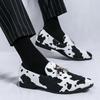 Retro New Fashion Tassels Loafers Men Pointed Cow Pattern Slip On Casual Shoes Wedding Dress Homecoming Footwear Zapatos Hombre