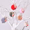 12pcs Lamb Velvet Ball Christmas Elk Pendant Bobbles Christmas Tree Pendants Xmas Hanging Decorations