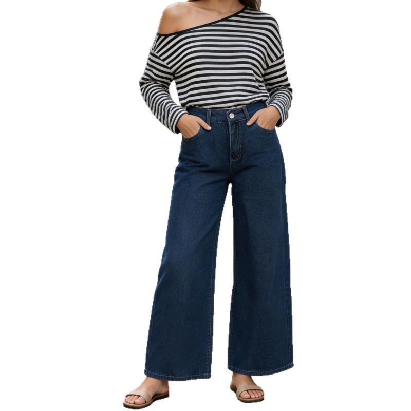 Women S Vintage Casual Straight Leg Slim Fit Jeans