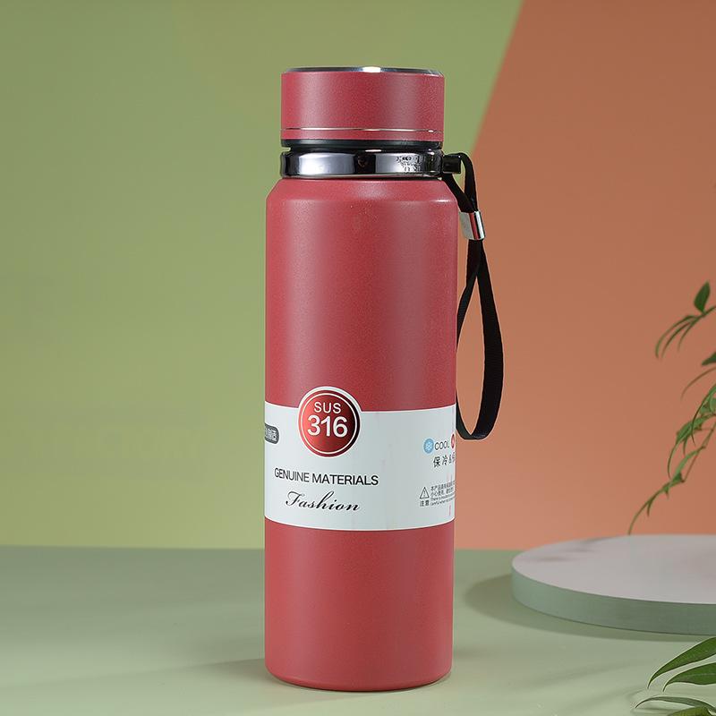 Portable Stainless Steel Thermos Cup Outdoor Sports Cup with Lifting Rope Sports Cup Tea Separation Sling Cup