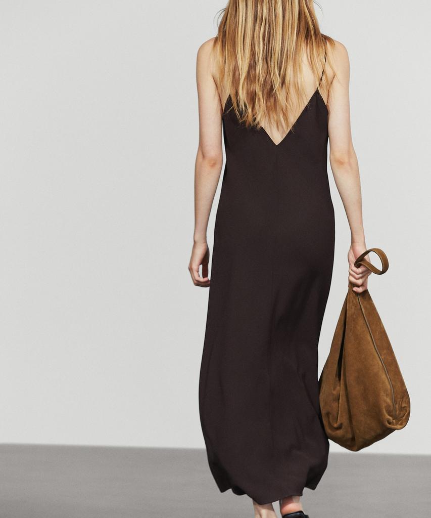Masimodutti Fluid Satin Midi Dress