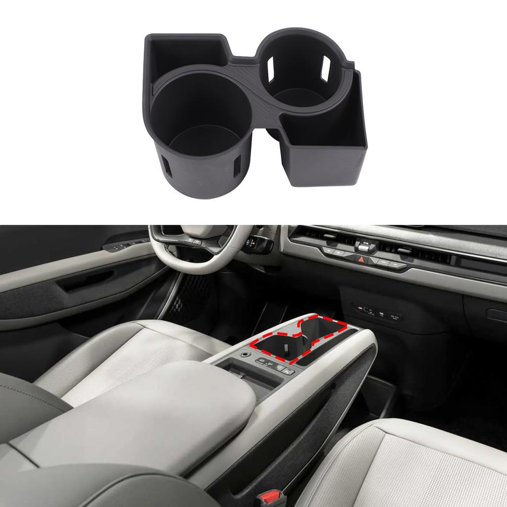 TPE Black Center Console ert Cup Holder For Kia EV9 2024-2025