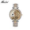 MISSFOX Women Quartz Watch Fashion Bling Casual Ladies Watch Female Quartz Gold Watch Crystal Diamond Leopard For Women Clock