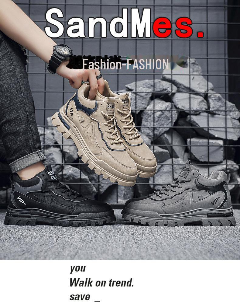 2025 Spring Trendy Men's Thick-Soled Martin Boots: British Style Casual Sports Outdoor Shoes