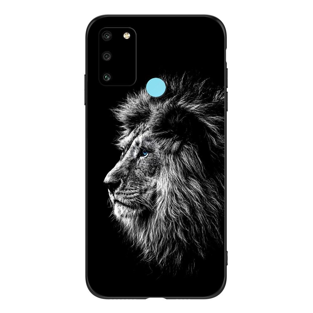 For HONOR 9A Case 6.3" Soft Silicon Phone Cover On Huawei Honor 9A 9 A MOA-LX9N Funda Black Tpu Case Lion Wolf Tiger Dragon
