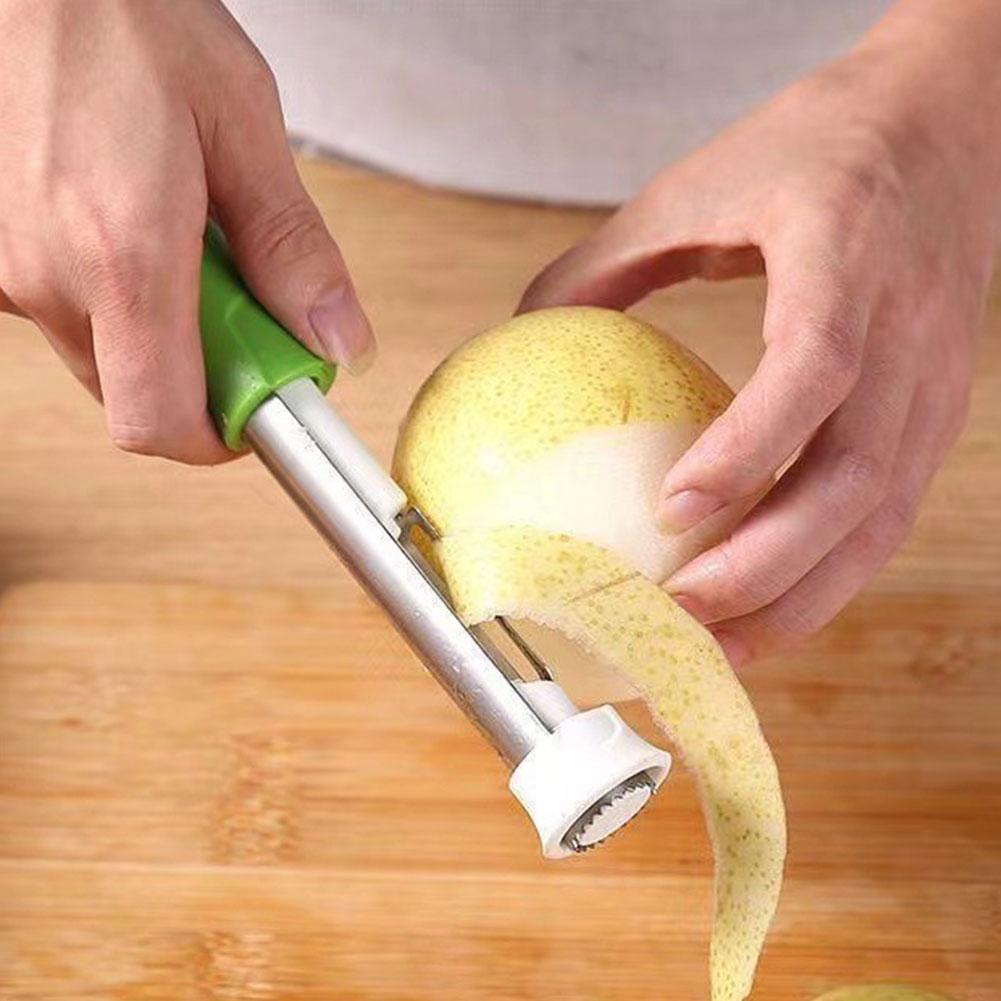 2 In 1 Apple Corer Pitter Stainless Steel Pear Bell Twist Fruit Stoner Easy Core Seed Remover Pepper Remove Pit Kitchen Tool Gad