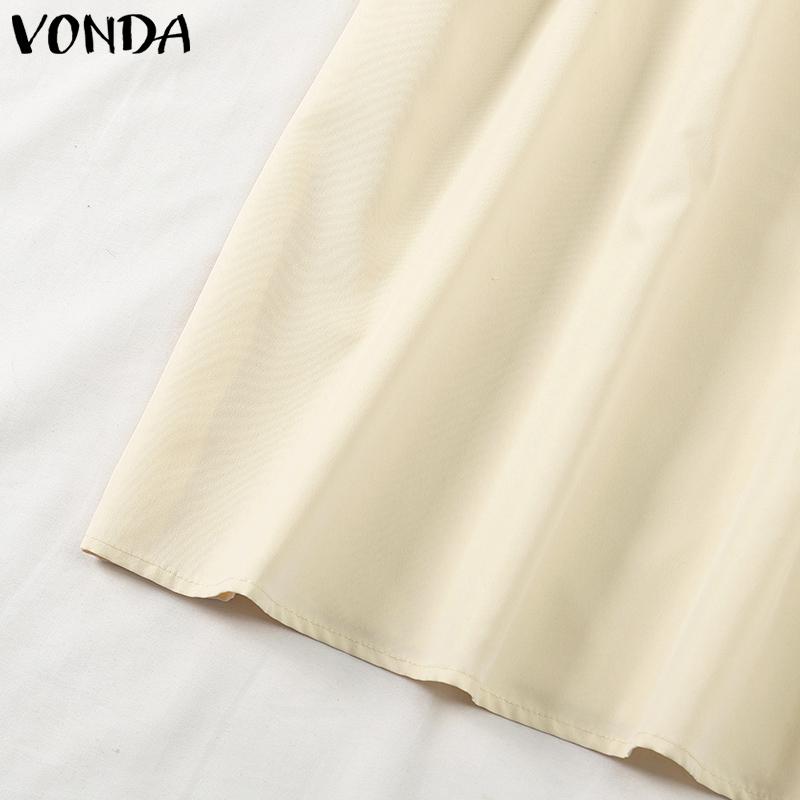 VONDA Rochii Casual de Damă cu Guler Păpușă, Dantelă Patchwork, Mâneci Lungi