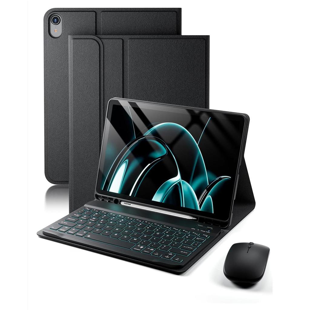 10th Gen iPad 11 10.9" RGB Bluetooth Keyboard & Silent Mouse Case