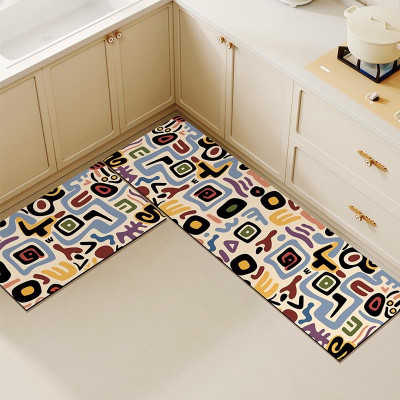 Kitchen Carpet Long Rug Pvc Leather Waterproof Floor Mat Home Decoration Non-slip Anti-fatigue Foot Mat Alfombra De Cocina