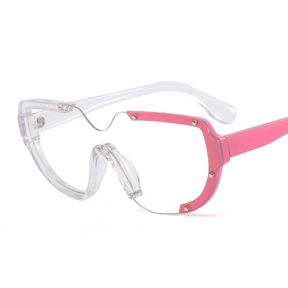 Double Color Rimless Sunglasses UV400 One Piece Lens Punk Shades for Women Men Luxury Sun Glasses Gafas