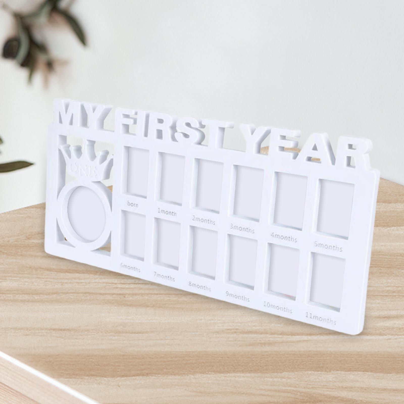 Photo Frame for 0-12 Month Baby My First Year  Pictures Footprint Handprint Kids