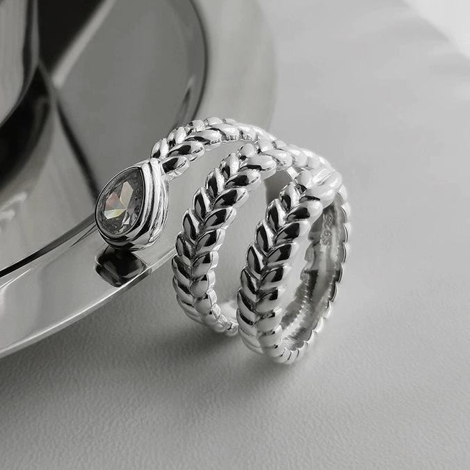 Sam Panda 925 Silver Simple Ring For Women Fine Jewelry Finger Adjustable Open Vintage Big Ball Ring For Party Birthday