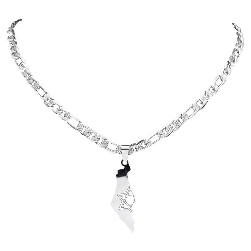 

Israel Map Stainless Steel Pendant Necklace Unique Stainless Steel Israel Country Map Pendant Necklace Stylish Neckchain 1