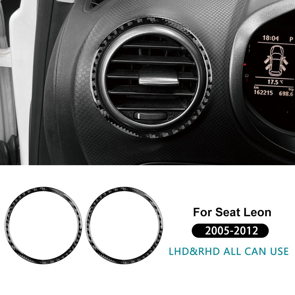 Real Soft Carbon Fiber Sticker For Seat Leon 2005 2006 2007 2008 2009 2010 2011 2012 Car Side of Center Console Outlet Trim