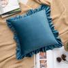 Dutch Velvet Ruffle Lace Cushion Cover