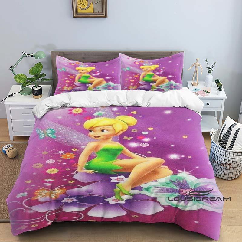 

Cute Tinker Bell Cartoon Bedding Set, Perfect for Decorating Boys and Girls Bedrooms, and A Great Holiday Gift. 135x200cm