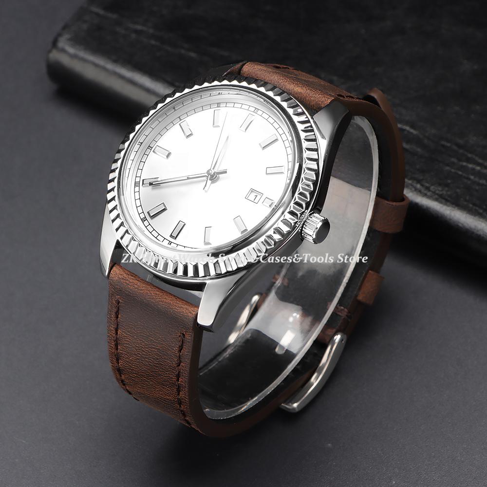 Vintage Stitching Leather Straps Universal Retro Brown Gray Cowhide Watch Band Soft Quick Release 18/19/20/21/22/24mm Bracelets