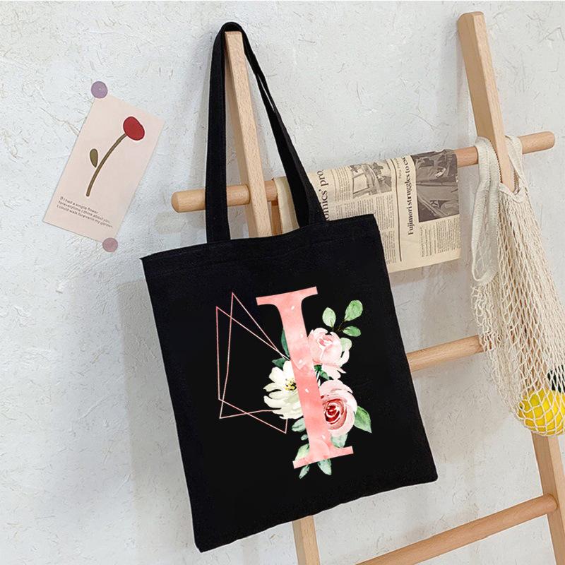 Alphabet Letter A-Z Printed Shoulder Bag Female Casual Student Crossbody Bag Large Capacity