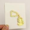 Decorative Pin Chain for Baseball Cap Blingbling Strass Hip Hop Lapel Pin Pendant Chain with Golden Jesus Pin