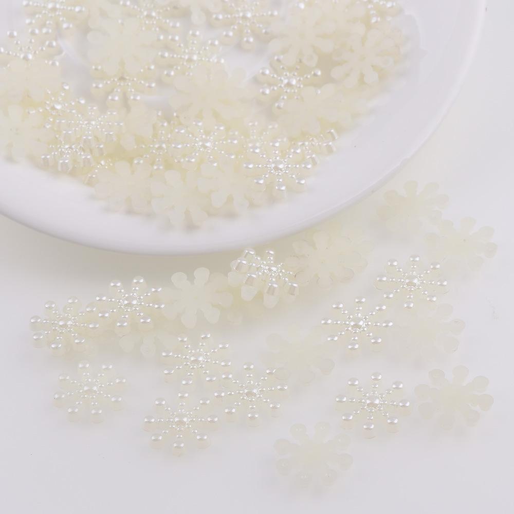100Pcs Snowflake Flatback Embellishments Christmas Craft Diy Tools