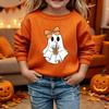Kids Halloween Printed Hoodie Loose Fit Long Sleeve Casual Sweatshirt