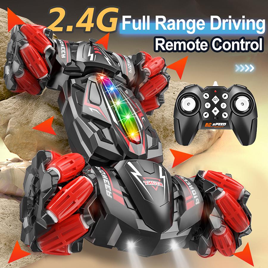 2.4g Four-Wheel Drive Spray Remote Control Stunt Car Colorful Led Light Gesture Sensor Independent Control Sound and Light Cool