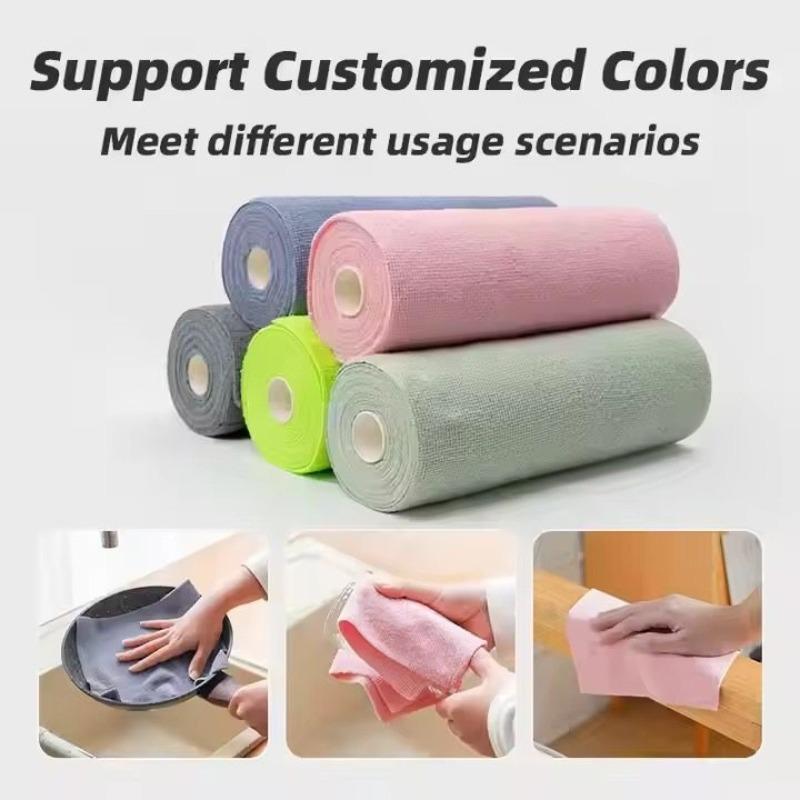 1 Roll/20pcs Reusable Microfiber Cleaning Wipes - High Absorbency, Durable & Machine Washable Kitchen Towels for Dishes