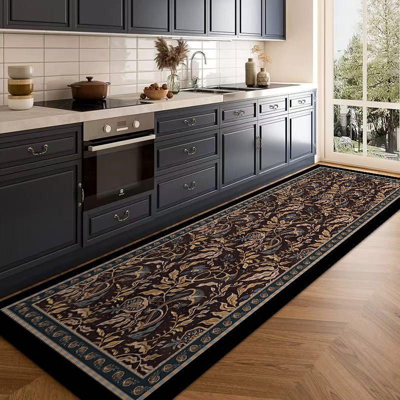 Kitchen Oil-Proof and Water-Proof Floor Mats, Household Washable, Long, Dirt-Resistant Luxury Diatomaceous Earth Carpets Home Decor