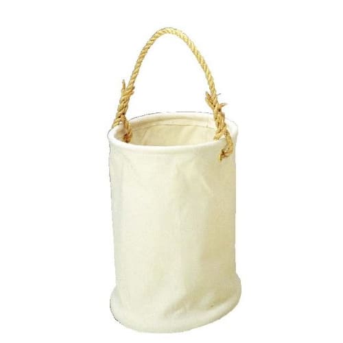 KOZUCHI No. 6 Canvas Electrician's Bucket, White, 24cm Diameter x 24cm Height, KB-01-24 W