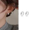 REETI 925 Silver Geometry hoop Earrings Temperament Simple Inlaid for Women Wedding Jewelry Accessories