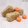 6Pcs Mini Hay Blocks Hay Bales Stackable Fake Haystacks Miniature Country Farm Decor