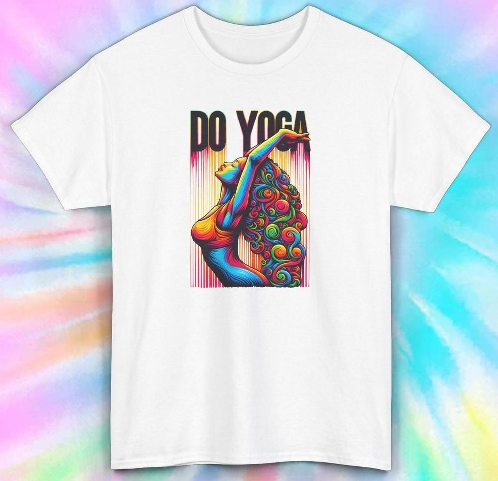 Yoga Shirt | Do Yoga Colorful Pose Graphic Tee S-5XL Unisex T-Shirt XL
