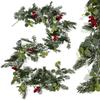 Artificial Simulation Vines, Pine And Cypress Vines, Red Fruits, Decorative Green Plants And Vines, Christmas Door Hanging Decoration Props