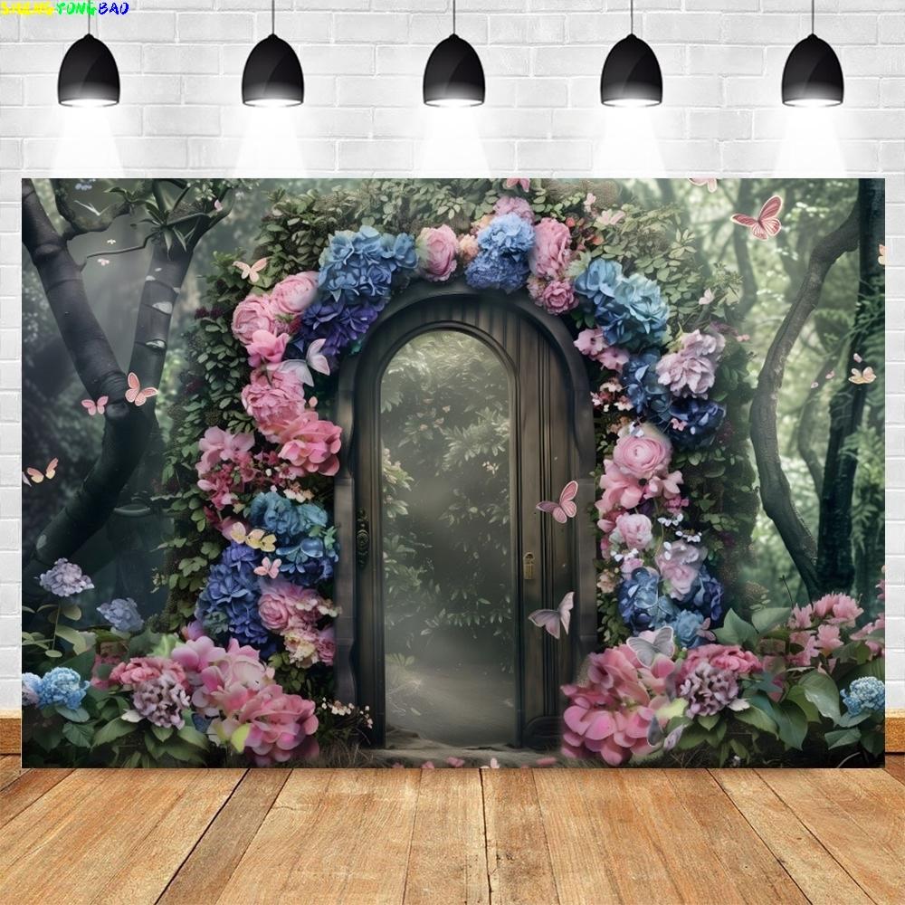 Spring Flowers Backdrop Photography Fairy Tale Fantasy Nature Scenery Kids Art Portrait Baby Birthday Background Photo Studio